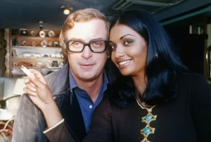 Michael Caine and Shakira Baksh in 1973